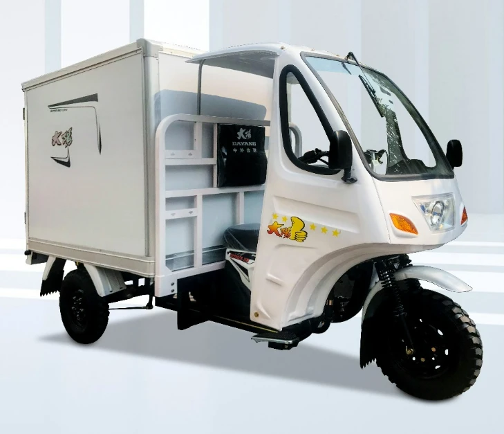 DY-B2 Big Cargo Box Semi Cabin Roda Tiga Untuk Membawa Makanan, Buah, Ikan Dengan AC